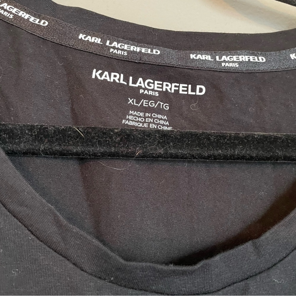 NWT Karl Lagerfeld Sz XL Women’s Black Cat Graphic T-shirt Top Shirt Ret $39! - Picture 2 of 11